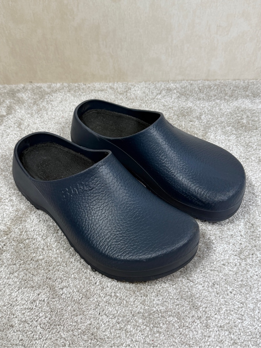 Birkenstock Super-Birki Polyurethane Clogs Shoes Slip On Restaurant in Navy 11